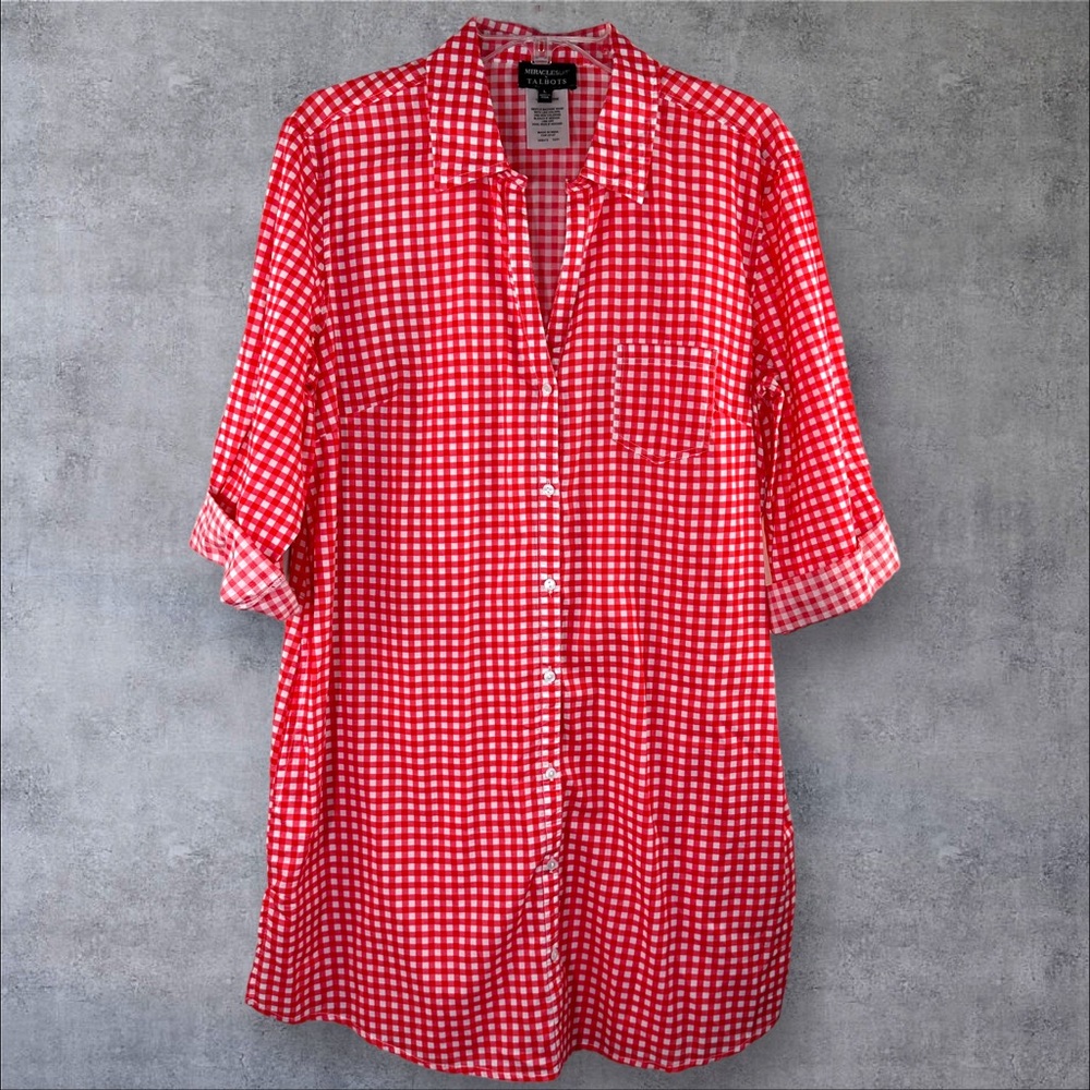 Miraclesuit Red Gingham Swim Coverup